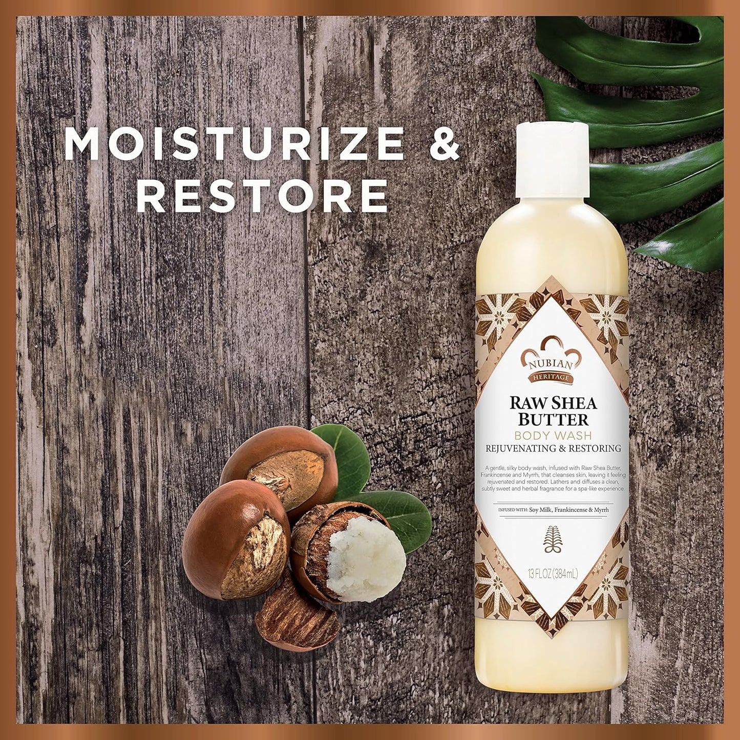 Nubian Heritage Body Wash for Dry Skin Raw Shea Butter Paraben Free Body Wash, 13 Fl Oz (Pack of 2)