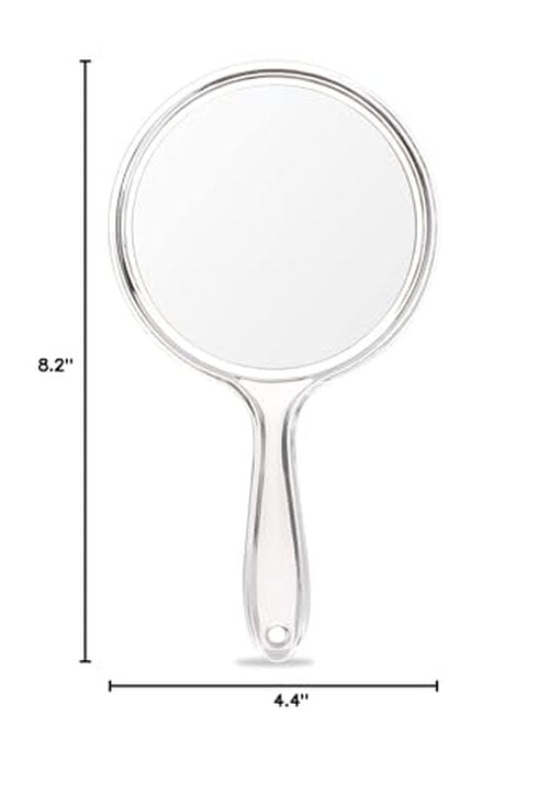 OMIRO Hand Mirror, Double-Sided Handheld Mirror 1X/3X Magnifying Mirror with Handle, Pack of 1 (Clear)