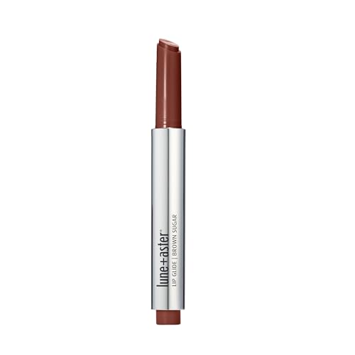 LUNE + ASTER Lip Glide | Glossy, Dewy Lightweight, Balmy-Gel Lipstick - Brown Sugar