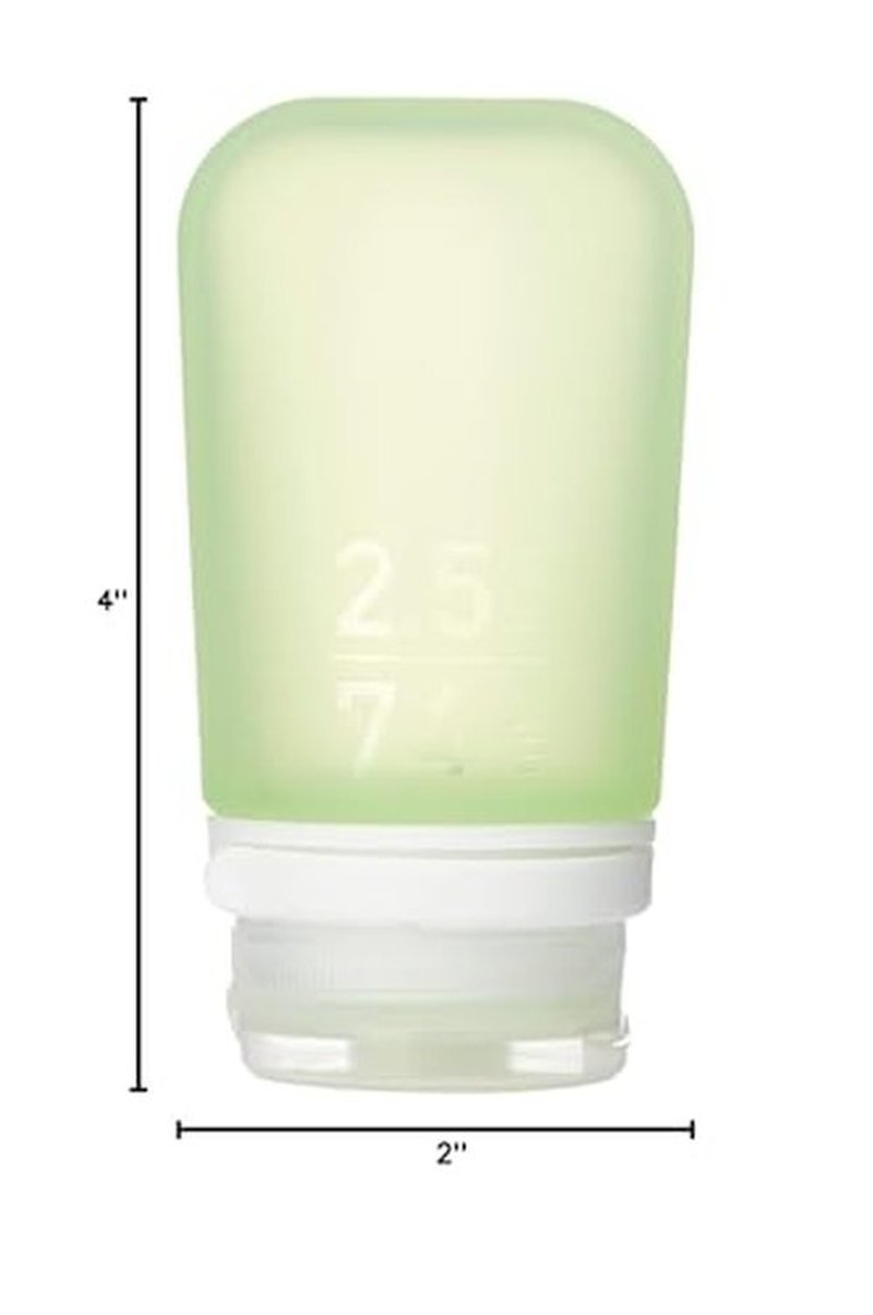 humangear GoToob+ (Medium) | Refillable Silicone Travel Bottle | Locking Lid | Food-Safe Material | Green, Medium (2.5 fl.oz.; 74ml)