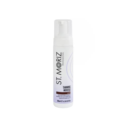 St. Moriz Professional 1 Hour Fast Self Tanner Mousse with Tanning Mitt Bundle - Light to Dark - 200ml - Sunless Instant, Express Self Tanning Foam for Golden, Natural Looking Fake Tan - Aloe Vera