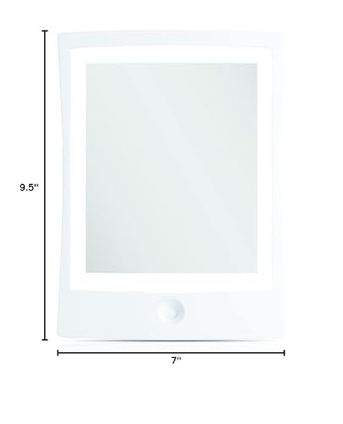 Zadro Rechargeable Led Lighted Fogless Shower Shaving Mirror, White, 1 Count (ZWTAR20W)