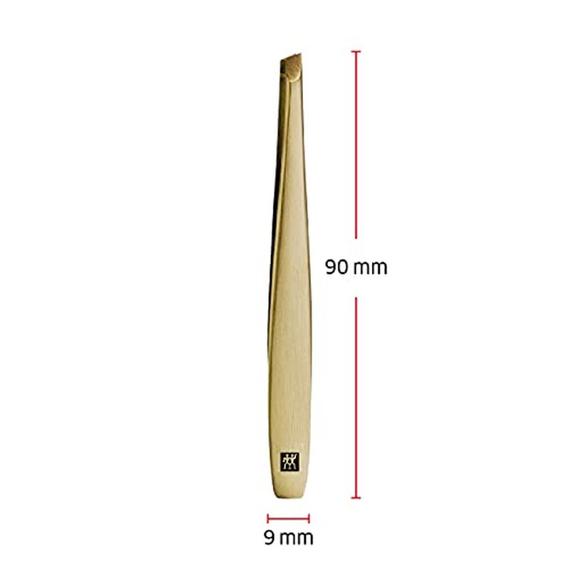 ZWILLING Beauty TWINOX Slant Tip Tweezers, Slanted Tip for Precise Hair Plucking, Durable Stainless-Steel Tweezers, Premium Facial Care, Gold Edition