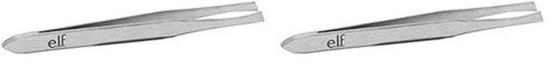 e.l.f., Slant Tweezer, Professional Quality Stainless Steel, Provides a Strong Grip, Removes Hairs Accurately, Shapes, Defines, Easy To Use, Ergonomically-Designed (Pack of 2)