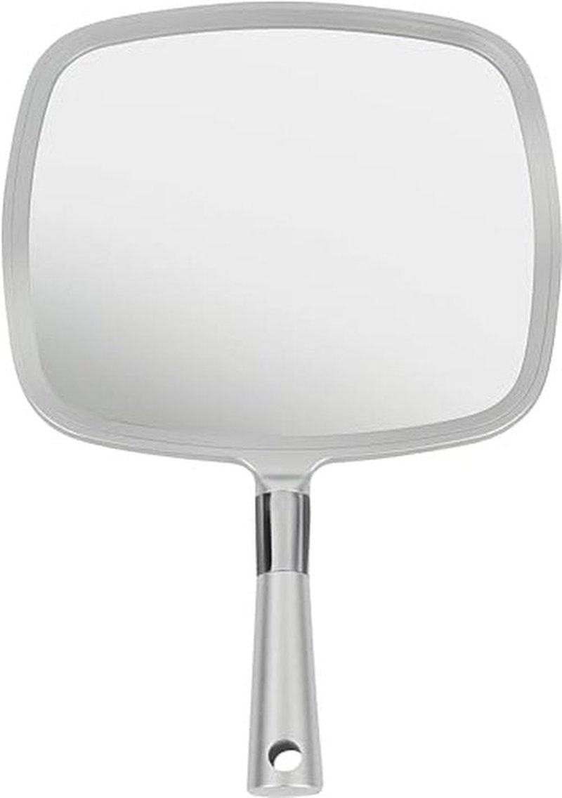 MIRRORVANA Pack of 5 Large & Comfy Hand Held Mirror - Buy Cheap in Bulk for Barber Shop, Hairstylist, Salon or Wholesale (Silver)