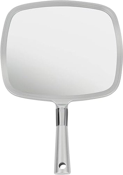 MIRRORVANA Pack of 5 Large & Comfy Hand Held Mirror - Buy Cheap in Bulk for Barber Shop, Hairstylist, Salon or Wholesale (Silver)