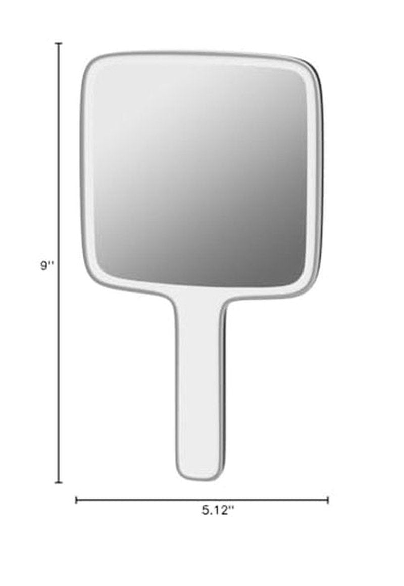 MIRRORNOVA Handheld Mirror, Water Ripples Hand Mirror with Handle for Make up, Square, Silver, Medium (5 x 9 inches)