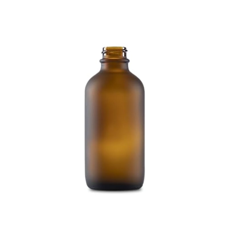 The Bottle Depot - 2 Pack - 4 oz Glass Bottle with Dropper - Amber Frosted - 22-400 Neck Finish - Boston Round Bottles - Leakproof Essential Oils Bottles