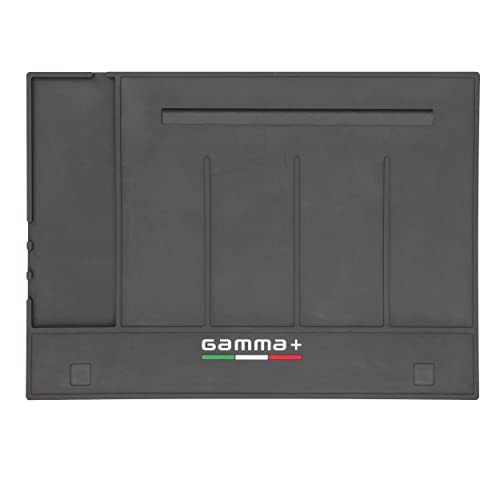 GAMMA+ Professional Barber Appliance Magnetic Mat and Station Organizer, Anti-Slip, Durable Heat Resistant Silicone, Hair Styling Tools, Black