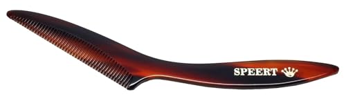 Speert #1617 Handmade Narrow Tooth Mustache Beard Comb Small Tortoise Havana Acetate Thick Coarse Fine Short Pocket Sized Facial Hair Grooming Tangle Free Beard Straightener Growth Care Styling Wet