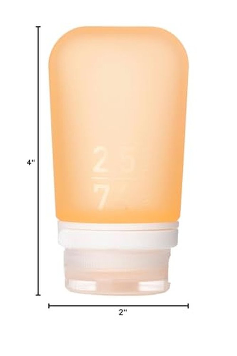 humangear GoToob+ (Medium) | Refillable Silicone Travel Bottle | Locking Lid | Food-Safe Material | Orange, Medium (2.5 fl.oz.; 74ml)