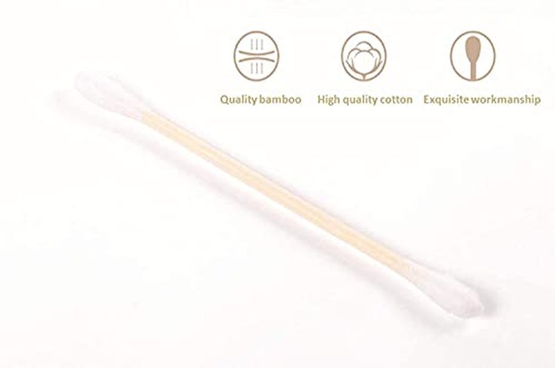 1500pcs Natural Bamboo Cotton Buds,Organic Biodegradable Cotton Swabs