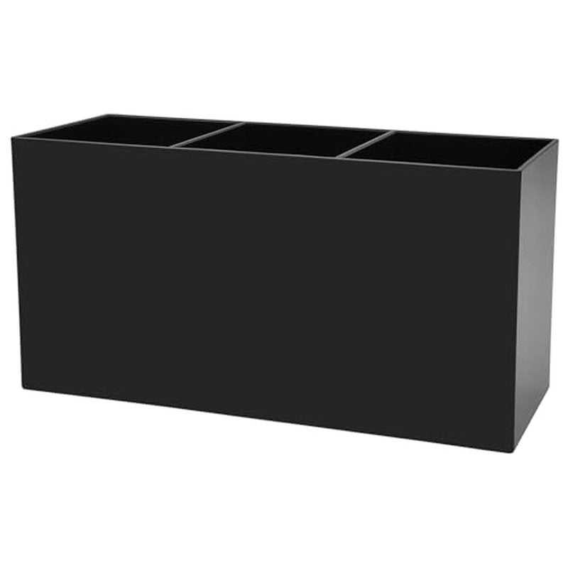 Cerpourt Black Makeup Brush Organizer,Acrylic Cosmetic Brushes Storage Holder with 3 Slots,Pencil Pen Holder for Desk,Desk Organizer and Accessories for Vanity