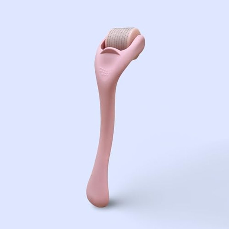 Derma Roller Microneedling Roller, 0.25mm Stainless Steel, Roller for Face, Beard, Hair, Body, Microneedle Derm Stamp with Storage Case | For Women and Men | (Matte Baby Pink)