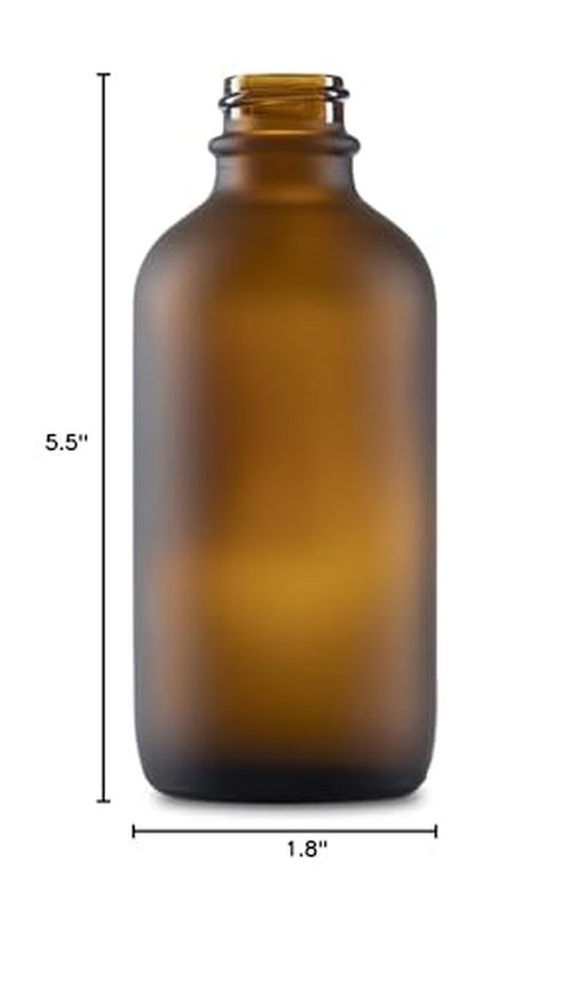 The Bottle Depot - 2 Pack - 4 oz Glass Bottle with Dropper - Amber Frosted - 22-400 Neck Finish - Boston Round Bottles - Leakproof Essential Oils Bottles
