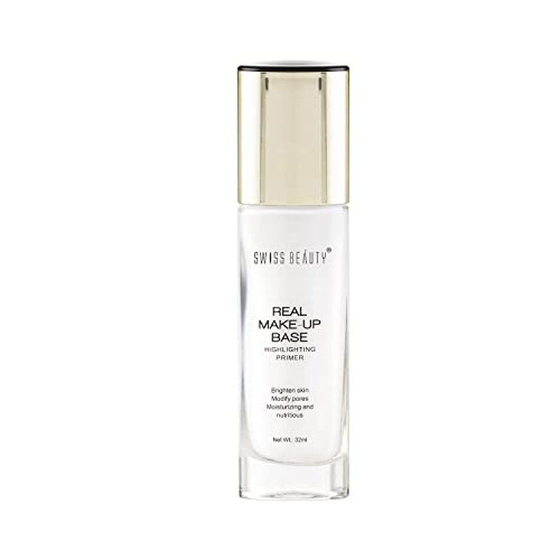 Real Makeup Base Highlighting Primer| Skin-Hydrating Poreless Strobe Cream With Natural Glow Finish For Face Makeup (Golden-Tint, 32ML)