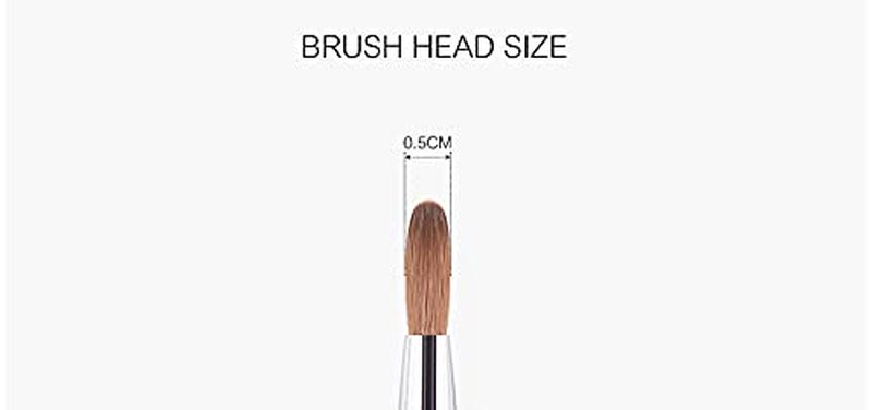 KADS 100% Kolinsky Sable Acrylic Brush Nail Brush for Acrylic Application Round Head Crimped Nail Art Brush Manicure Tool (Size 6)