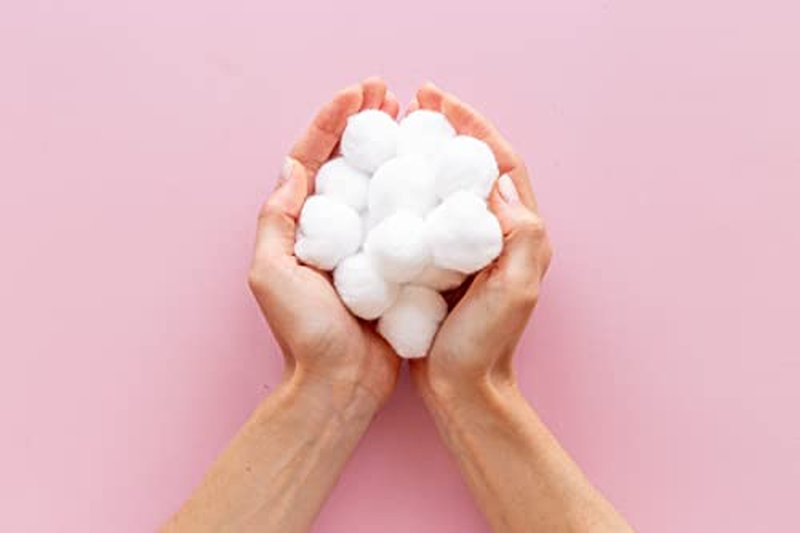 DecorRack 300 ct Small Cotton Balls, 100% Pure Natural Cotton, for Make-Up, Nail Polish Removal, Pet Care, Soft and Absorbent (Pack of 300)