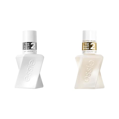 Essie Gel Couture Longwear Top Coat Kit, Clear, Shiny Top Coat + Soft Matte Top Coat, 0.46 fl oz each