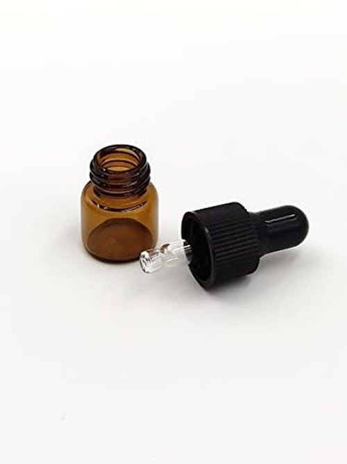 YYNGJCK 15Packs 3ml Tiny Amber Glass Mini Dropper Bottles for Essential Oils, Cosmetics, and Liquid Small Empty Travel Sample Vials with Dropper and Black Caps