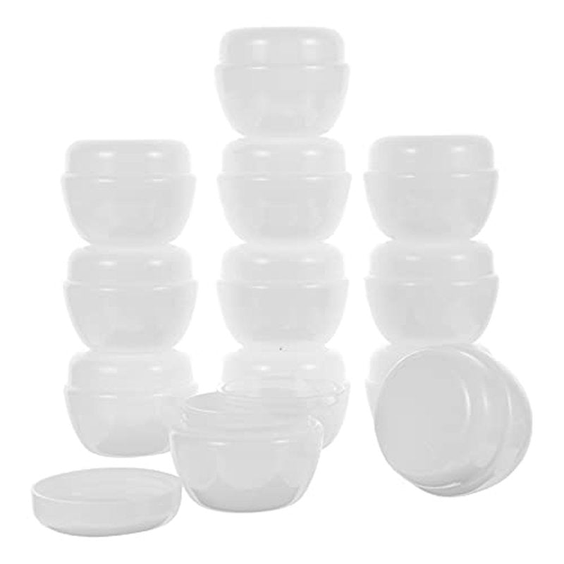 HONMEET 12pcs Plastic Cream & Milk Box Cosmetic Containers Cosmetic Sample Jars Travel Containers for Creams Round Container with Lid Lotion Container Cosmetic Cream Containers White