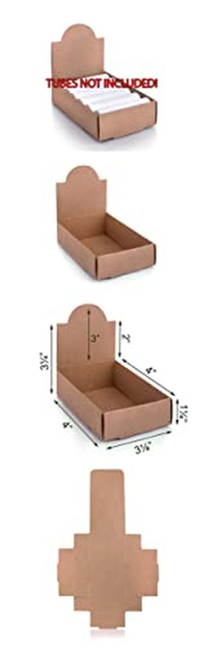 Arizona Bath & Body LLC AZBB Kraft Arched Lip Balm Tube Display Boxes Holds 12 Tubes (5)