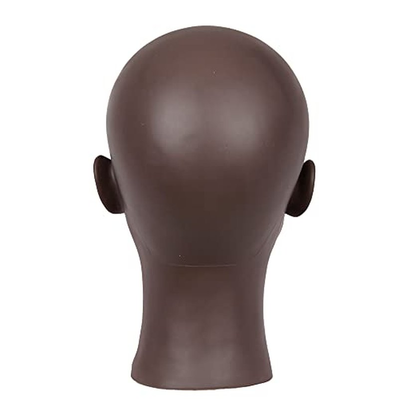 HAIRWAY Bald Mannequin Head Female Professional Cosmetology Training Head Bald Manikin Head for Wigs Making and Display Doll Head with Free T-pins (Black 21.5 Inch)