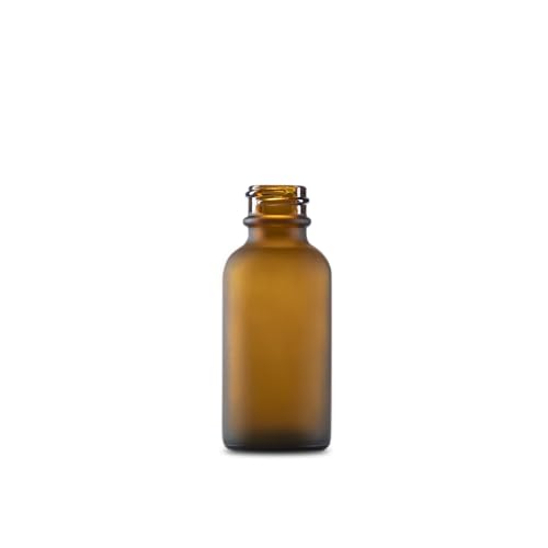 The Bottle Depot - 2 Pack - 1 oz Glass Bottle with Dropper - Amber Frosted - 20-400 Neck Finish - Boston Round Bottles - Leakproof Essential Oils Bottles