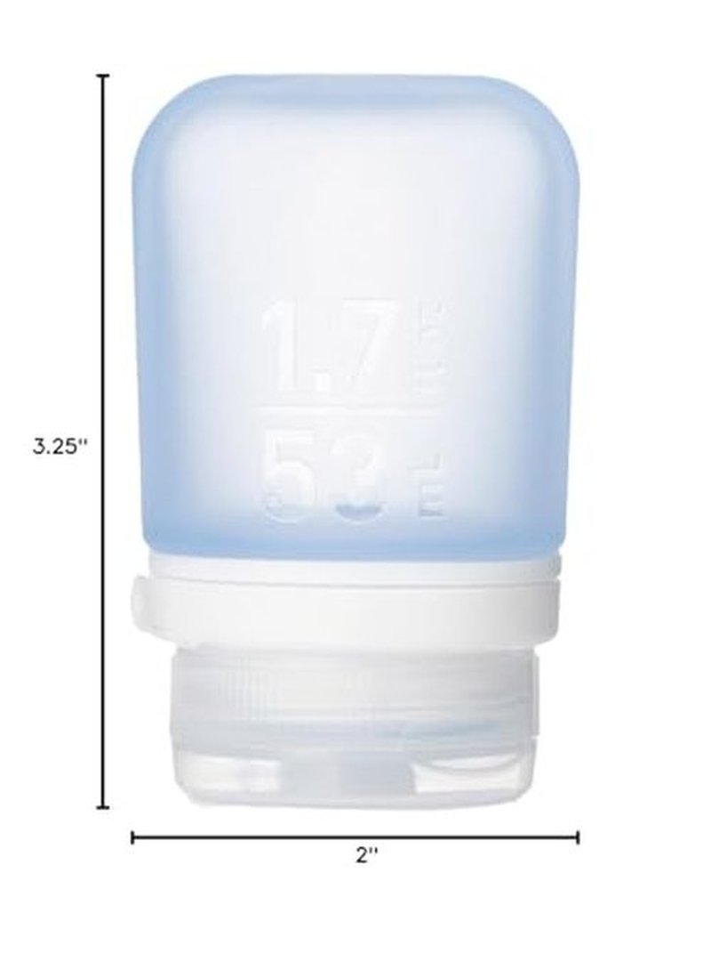 humangear GoToob+ (Small) | Refillable Silicone Travel Bottle | Locking Lid | Food-Safe Material | Blue, Small (1.7 fl.oz; 53ml)