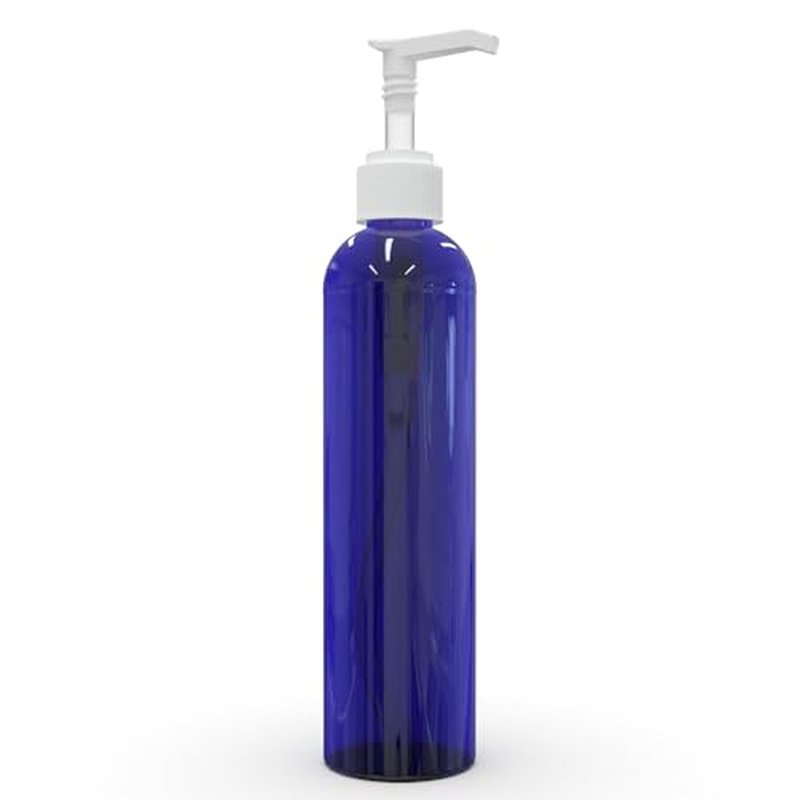 BRIGHTFROM Empty Lotion Pump Bottles, 8 Oz BPA-Free Refillable Plastic Containers, PETE1 Cobalt-Blue, Great for - Soap, Shampoo, Lotions, Liquid Body Soap, Creams and Massage Oil's (Pack of 2)