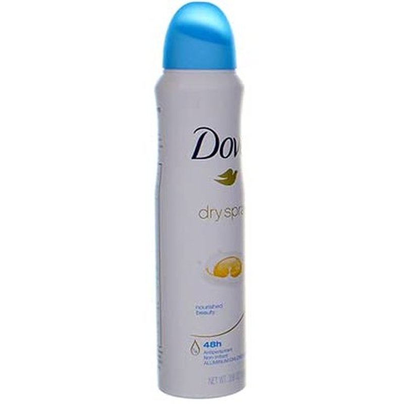 Dove Dry Spray Anti-Perspirant Deodorant, Nourished Beauty, 3.8 oz (6 Pack) (Bundle)