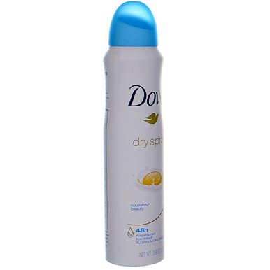 Dove Dry Spray Antiperspirant, Nourished Beauty 3.80 oz (Pack of 3)
