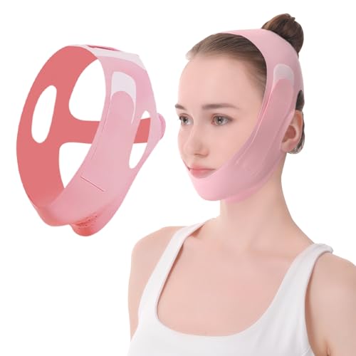 V Line Lifting Mask, V Shaped Face Mask, V Shaped Contouring Face Mask, Face Lifting Strap, Face Toning Belts, Jaw Exerciser, Washable and Reusable