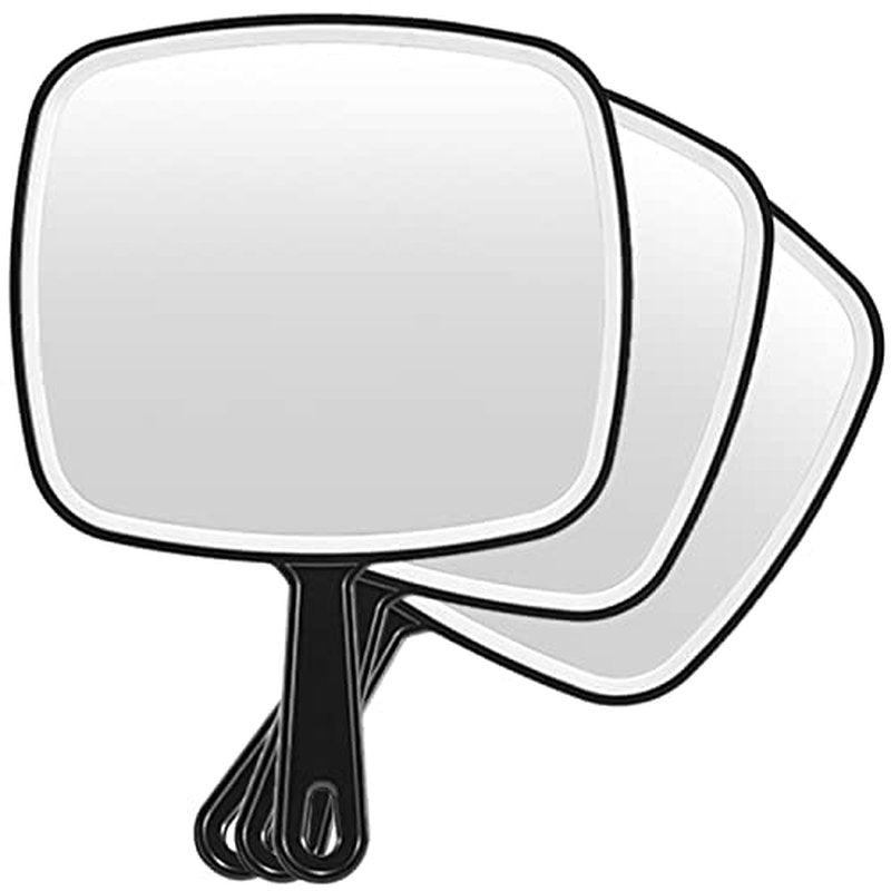 OMIRO Hand Mirror, Extra Large Black Handheld Mirror with Handle,12.4" L x 9" W, Pack of 3