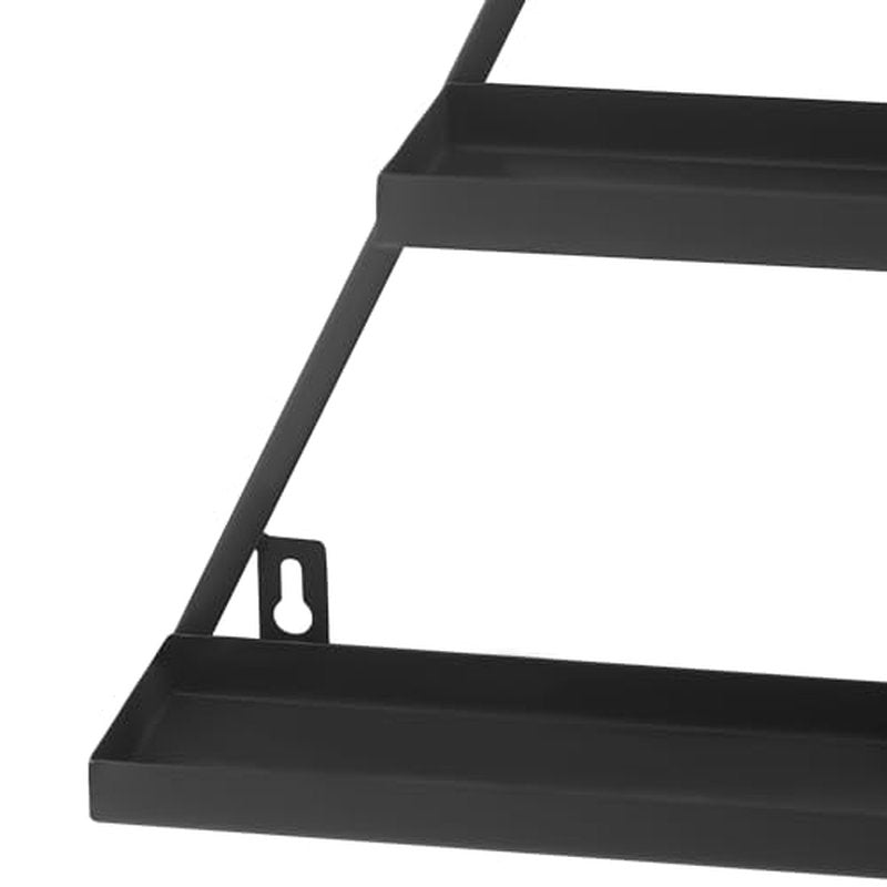 LEYSRIS Wall-Mounted Nail Polish Rack, Set of 10 Triangular Black Nail Polish Shelf Lipstick Perfume Cosmetic Display Shelf for Home Spa Nail Salon Shop