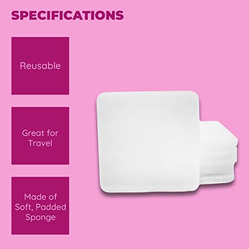 Jacent Mini Exfoliating Sponges: Square Facial Cleansing and Makeup Removal Pads, Suitable for All Skin Types, Multi-Purpose Exfoliating Sponges, Facial Sponges - 3 Pack