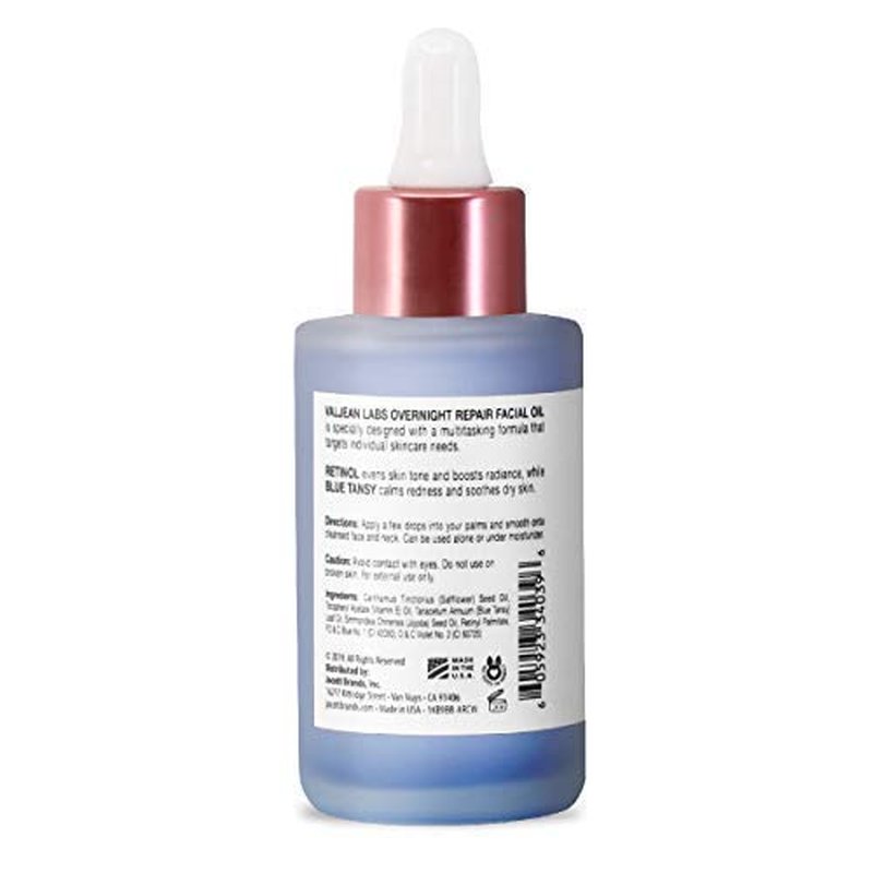 Valjean Labs Overnight Repair Facial Oil | Retinol and Blue Tansy | Helps to Even Skintone, Calm and Soothe Redness | Cruelty Free, Vegan, Made in USA (1.83 oz, 2 Pack)