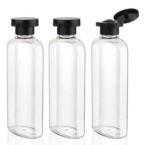 Wowang Travel Shampoo and Conditioner Bottles 7.7oz 3 Pack Leak Proof Squeeze Bottles with Flip Cap Refillable Containers Plastic Travel Toiletry Bottles for Lotion Shampoo Conditioner