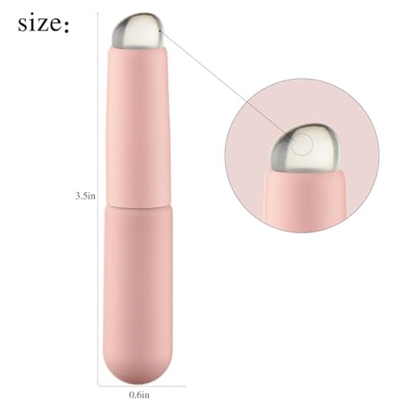 2 Pieces Silicone Lip Brush Lip Makeup Brush Silicone Pen Lip Applicator Multi-purpose Makeup Blending Brush with Lid for Lip Nail Coloring (Pink)