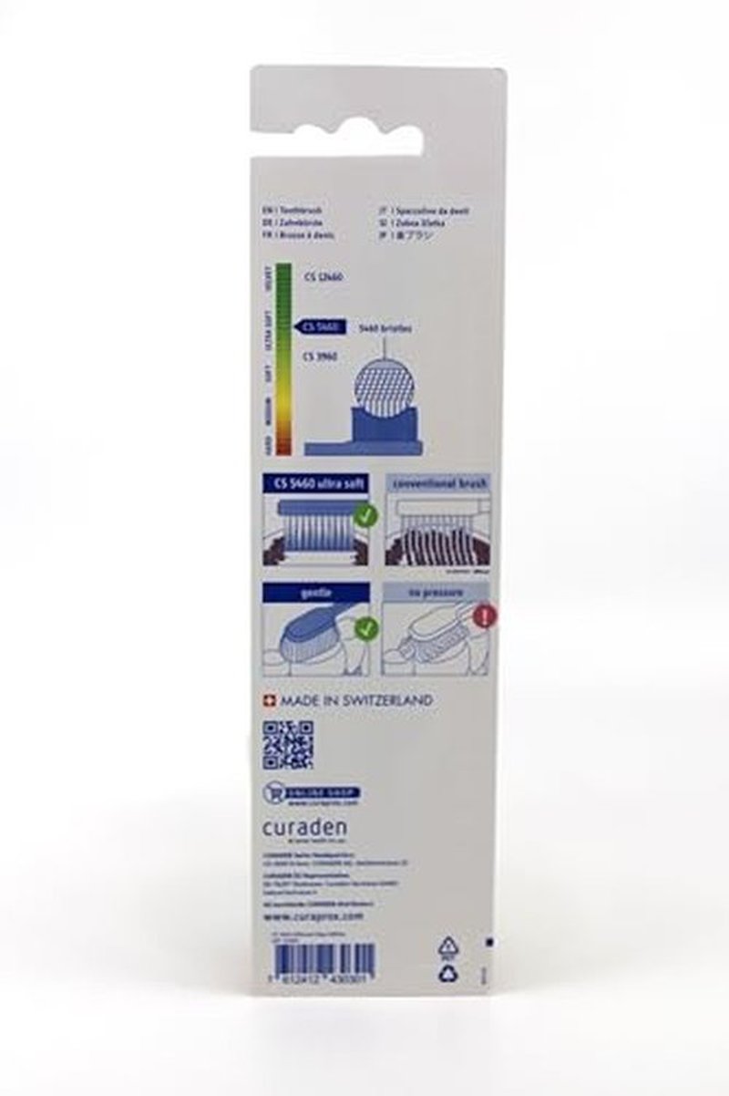 Curaprox CS 5460 Ultra-Soft Blue and Pink Battery Powered Toothbrush for Adults, Different Days Special Edition, Pack of 2
