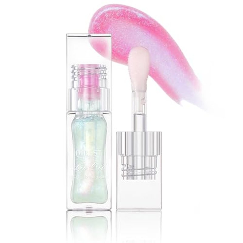 FYEBOO Magic Color Changing Lip Oil Ph, Glitter Lip Gloss, Upgraded Big Brush Head Moisturizing Lip Oil, Color Changing with Temperature, Moisturizing & Sparkling (# 04, 0.3 Oz)