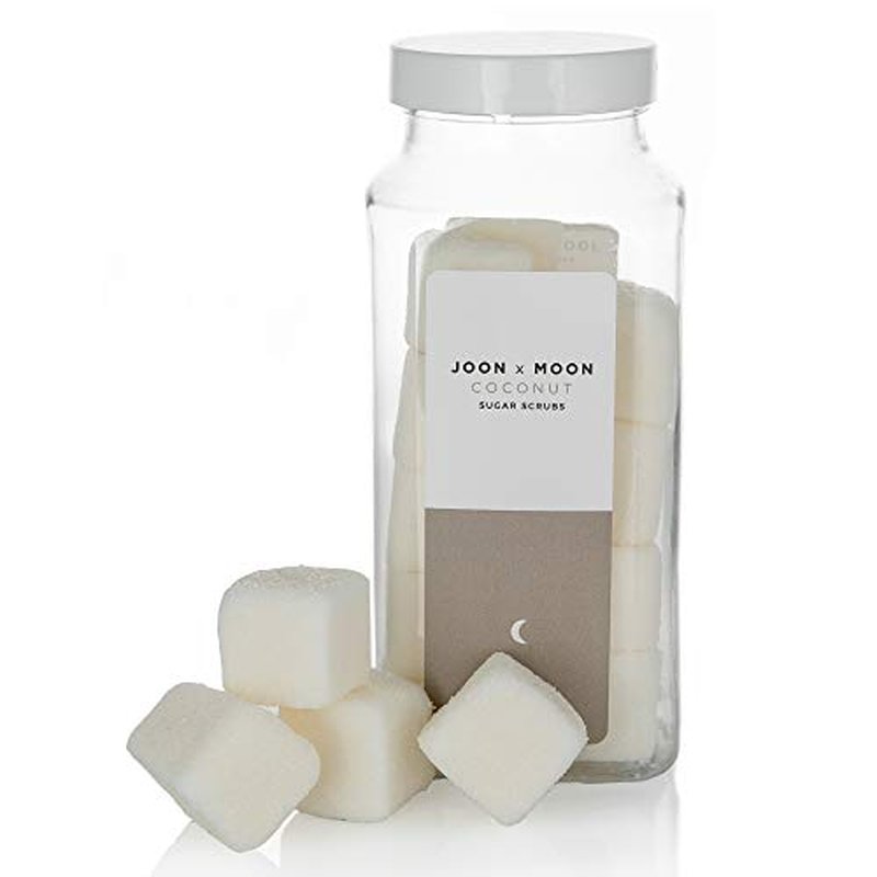 JOON X MOON Sugar Scrub (Coconut, 1 Pack), Exfoliating Body Scrub, Moisturizing Aloe and Shea Butter to Soften and Nourish Skin, Beauty and Self Care Essential, Single Use Scrub Cubes, 10 oz