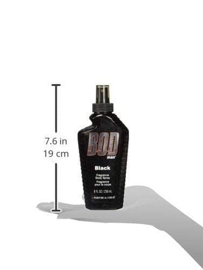 BOD man Black Fragrance Body Spray for Men, 8 Fl Oz
