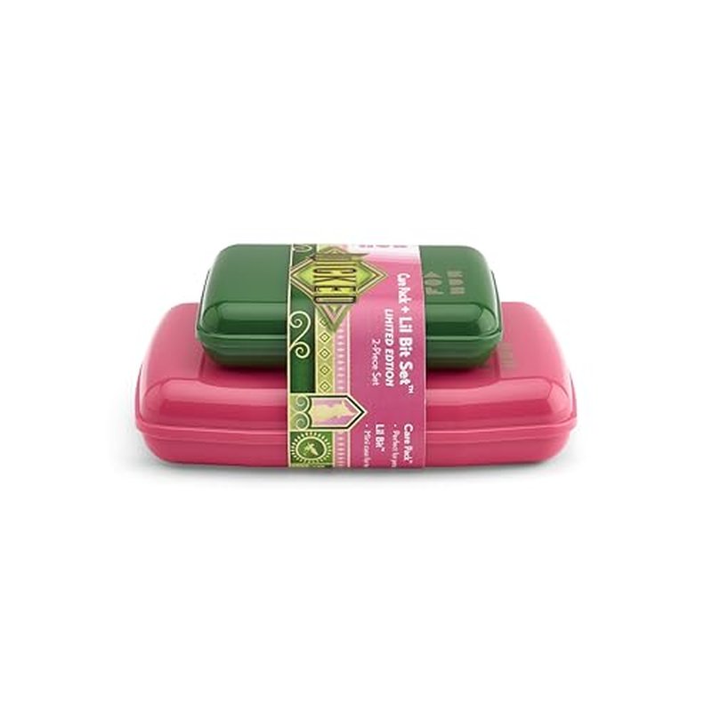 Caboodles Women's Care Pack + Lil Bit Set Cosmetic Case, Wicked-Pink & Green