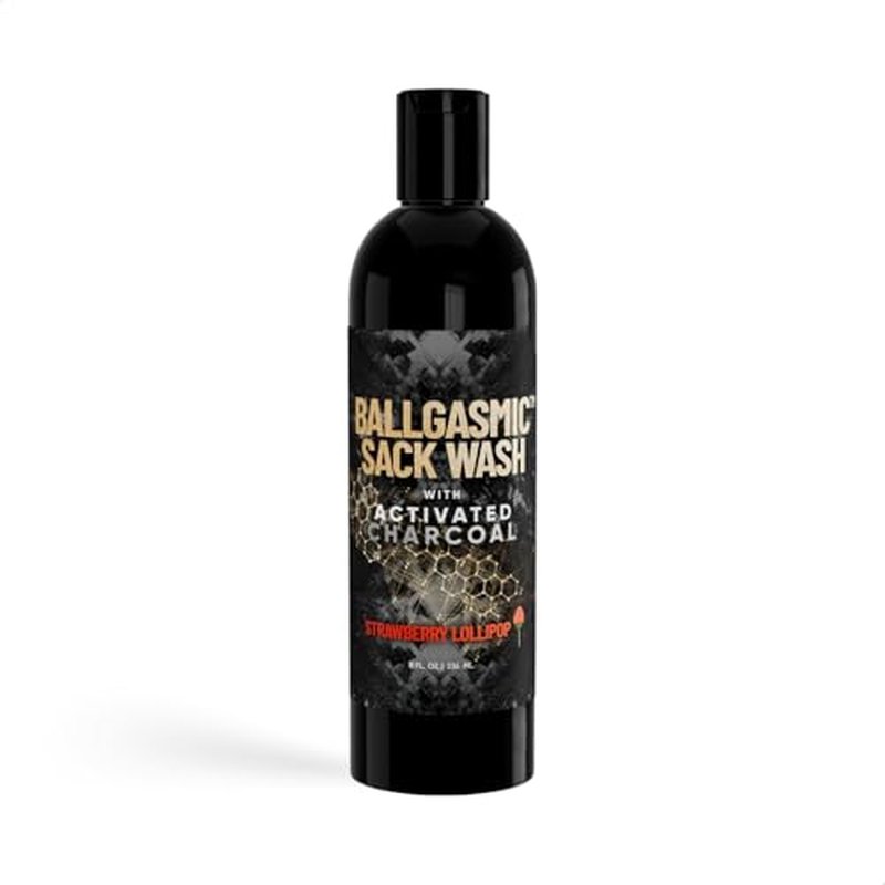 Derm Dude BallGasmic Ball Wash for Men - Charcoal Anti-Chafing Body Wash | Sweet Whiskey & Strawberry - 2 x 8oz