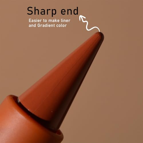 Erinde 2-in-1 Gradient Lip Liner and Lipstick Lip Combo Set, Matte Nude Dark Brown Red Lip Liner Creamy Lip Pencil Crayon, High Pigmented Long lasting Lipstick Makeup, 04# Toffee