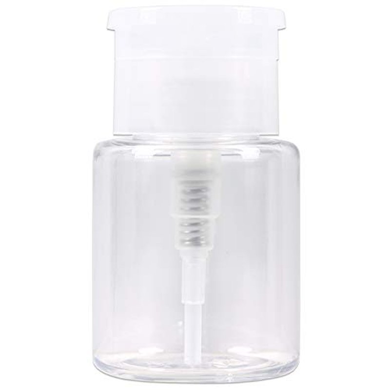 12oz Gray Push-Down Dispenser Bottle - 1 Bottle - Empty Refillable Pump Bottle for Nail Polish Remover Liquid Lotion Cream