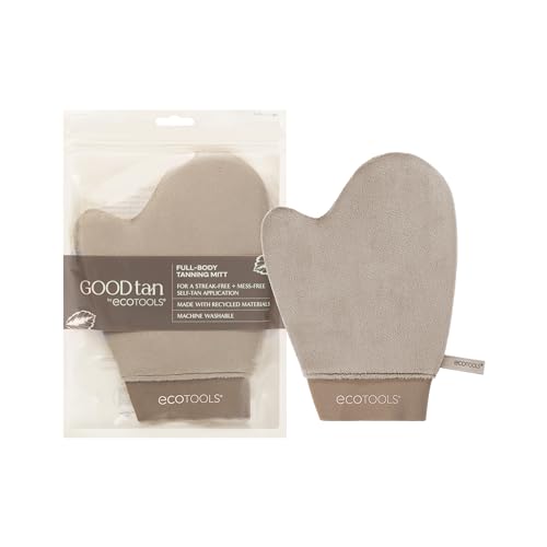 EcoTools Good Tan Full-Body Tanning Mitt, For Self-Tan Application, Use Self Tanning Mitt With Tanning Mousse, Lotions, & Tanning Waters, Eco Friendly Self Tan Mitt, Vegan, & Cruelty-Free, 1 Count