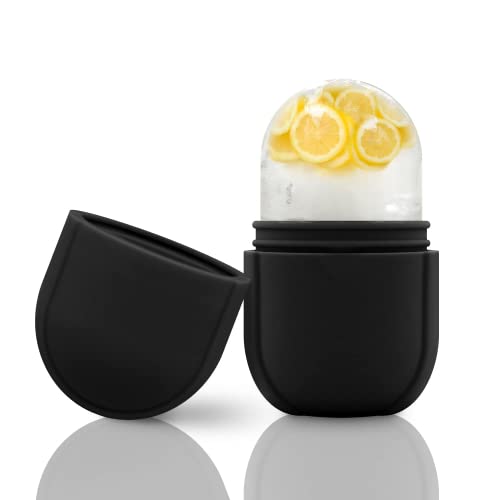 Ice Roller for Face and Eye, Ice Face Roller,Facial Beauty Ice Roller Skin Care Tools, Ice Facial Cube, Gua Sha Face Massage, Silicone Ice Mold for Face Beauty，Gifts for women(Black)