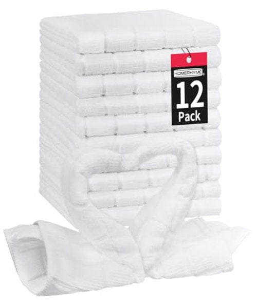 HOMERHYME Microfiber Washcloths Face Towels, 12 Pack Grey Wash Cloths, Soft Lint Free Quick Dry Bulk Absorbent Reusable Fingertip Towels Face Cloths for Bathroom, Salon, Spa, Gym
